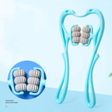 Maxbell Neck Massager Tool 6 Balls Multifunctional Handheld for Legs Elderly Men Blue