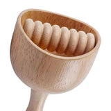 Maxbell Massage Tool Cup Wooden Portable Manual Relaxer for Masseur Neck Athlete With rollers18cmX9CM