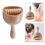 Maxbell Massage Tool Cup Wooden Portable Manual Relaxer for Masseur Neck Athlete With rollers18cmX9CM