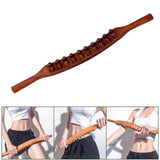 Maxbell guasha Scraping Massage Tool 20 Beads 58cm Massage Roller Manual for Waist Carbonized Wood
