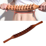 Maxbell guasha Scraping Massage Tool 20 Beads 58cm Massage Roller Manual for Waist Carbonized Wood