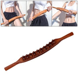 Maxbell guasha Scraping Massage Tool 20 Beads 58cm Massage Roller Manual for Waist Carbonized Wood