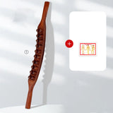 Maxbell guasha Scraping Massage Tool 20 Beads 58cm Massage Roller Manual for Waist Carbonized Wood
