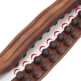 Maxbell guasha Scraping Massage Tool 20 Beads 58cm Massage Roller Manual for Waist Carbonized Wood