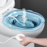 Maxbell Sitz Bath Tub for Toilet Seat with Flusher for Cleansing Elderly