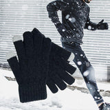 Maxbell Winter USB Electric Heating Gloves Mitten for Working Skiing Women and Men Black