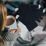 Maxbell Winter USB Electric Heating Gloves Mitten for Working Skiing Women and Men Black