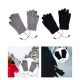 Maxbell USB Heated Gloves 3 Temperature Settings Warm for Typing Hiking Men Women Gray