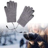 Maxbell USB Heated Gloves 3 Temperature Settings Warm for Typing Hiking Men Women Gray