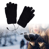Maxbell USB Heated Gloves 3 Temperature Settings Warm for Typing Hiking Men Women Black