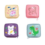 Maxbell Cartoon Sanitary Napkin Storage Bag Reusable Zippered Portable for Women Cat Fish