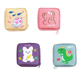 Maxbell Cartoon Sanitary Napkin Storage Bag Reusable Zippered Portable for Women Cat Fish