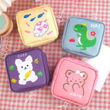 Maxbell Cartoon Sanitary Napkin Storage Bag Reusable Zippered Portable for Women Cat Fish