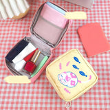 Maxbell Cartoon Sanitary Napkin Storage Bag Reusable Zippered Portable for Women Cat Fish