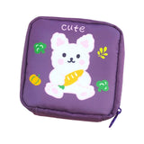 Maxbell Cartoon Sanitary Napkin Storage Bag Reusable Zippered Portable for Women Rabbit