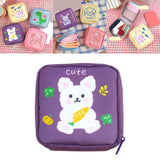 Maxbell Cartoon Sanitary Napkin Storage Bag Reusable Zippered Portable for Women Rabbit