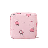 Maxbell Women Girls Sanitary Napkin Storage Bag Lovely for School Earphones Cards Pink Peach