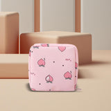 Maxbell Women Girls Sanitary Napkin Storage Bag Lovely for School Earphones Cards Pink Peach