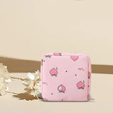 Maxbell Women Girls Sanitary Napkin Storage Bag Lovely for School Earphones Cards Pink Peach