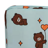 Maxbell Women Girls Sanitary Napkin Storage Bag Lovely for School Earphones Cards Blue Bear
