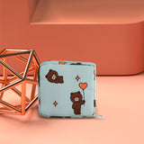 Maxbell Women Girls Sanitary Napkin Storage Bag Lovely for School Earphones Cards Blue Bear