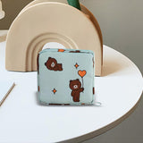 Maxbell Women Girls Sanitary Napkin Storage Bag Lovely for School Earphones Cards Blue Bear