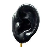 Maxbell Durable Earring Display Holder Human Ear Model Stud Holder Soft Silicone Black Left