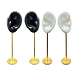 Maxbell Durable Earring Display Holder Human Ear Model Stud Holder Soft Silicone Black Left