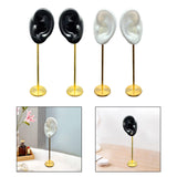 Maxbell Durable Earring Display Holder Human Ear Model Stud Holder Soft Silicone Black Left