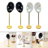 Maxbell Durable Earring Display Holder Human Ear Model Stud Holder Soft Silicone Black Left