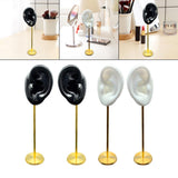 Maxbell Durable Earring Display Holder Human Ear Model Stud Holder Soft Silicone Black Left