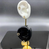 Maxbell Durable Earring Display Holder Human Ear Model Stud Holder Soft Silicone Black Left