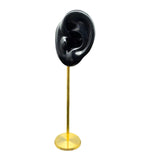 Maxbell Durable Earring Display Holder Human Ear Model Stud Holder Soft Silicone Black Left