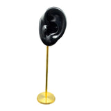 Maxbell Durable Earring Display Holder Human Ear Model Stud Holder Soft Silicone Black Left
