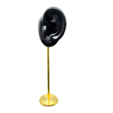 Maxbell Durable Earring Display Holder Human Ear Model Stud Holder Soft Silicone Black Left
