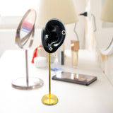 Maxbell Durable Earring Display Holder Human Ear Model Stud Holder Soft Silicone Black Left