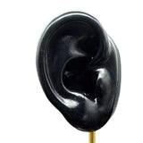 Maxbell Durable Earring Display Holder Human Ear Model Stud Holder Soft Silicone Black And Right