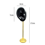 Maxbell Durable Earring Display Holder Human Ear Model Stud Holder Soft Silicone Black And Right