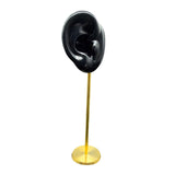 Maxbell Durable Earring Display Holder Human Ear Model Stud Holder Soft Silicone Black And Right