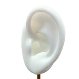 Maxbell Durable Earring Display Holder Human Ear Model Stud Holder Soft Silicone White Left