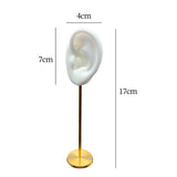 Maxbell Durable Earring Display Holder Human Ear Model Stud Holder Soft Silicone White Left