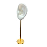 Maxbell Durable Earring Display Holder Human Ear Model Stud Holder Soft Silicone White Left