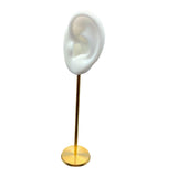 Maxbell Durable Earring Display Holder Human Ear Model Stud Holder Soft Silicone White Left