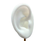 Maxbell Durable Earring Display Holder Human Ear Model Stud Holder Soft Silicone White Right