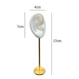 Maxbell Durable Earring Display Holder Human Ear Model Stud Holder Soft Silicone White Right