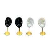 Maxbell Earring Display Stand Ear Model Stud Holder with Base for Birthday Showcase Black Left