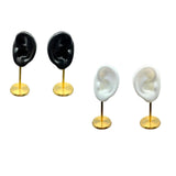 Maxbell Earring Display Stand Ear Model Stud Holder with Base for Birthday Showcase Black Left
