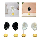 Maxbell Earring Display Stand Ear Model Stud Holder with Base for Birthday Showcase Black Left