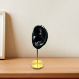 Maxbell Earring Display Stand Ear Model Stud Holder with Base for Birthday Showcase Black Left