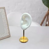 Maxbell Earring Display Stand Ear Model Stud Holder with Base for Birthday Showcase White Left